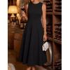 ZESICA Women’s 2026 Summer Sleeveless Midi Dresses Crewneck A Line Elegant Cocktail Party Flowy Long Dress(Black)
