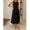 ZESICA Women’s 2026 Summer Sleeveless Midi Dresses Crewneck A Line Elegant Cocktail Party Flowy Long Dress(Black)