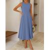 ZESICA Women’s 2026 Summer Sleeveless Midi Dresses Crewneck A Line Elegant Cocktail Party Flowy Long Dress(Dusty Blue)