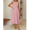 ZESICA Women’s 2026 Summer Sleeveless Midi Dresses Crewneck A Line Elegant Cocktail Party Flowy Long Dress(Pink)