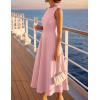 ZESICA Women’s 2026 Summer Sleeveless Midi Dresses Crewneck A Line Elegant Cocktail Party Flowy Long Dress(Pink)