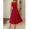 ZESICA Women’s 2026 Summer Sleeveless Midi Dresses Crewneck A Line Elegant Cocktail Party Flowy Long Dress(Red)