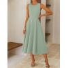 ZESICA Women’s 2026 Summer Sleeveless Midi Dresses Crewneck A Line Elegant Cocktail Party Flowy Long Dress(Sage)