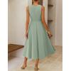 ZESICA Women’s 2026 Summer Sleeveless Midi Dresses Crewneck A Line Elegant Cocktail Party Flowy Long Dress(Sage)