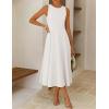 ZESICA Women’s 2026 Summer Sleeveless Midi Dresses Crewneck A Line Elegant Cocktail Party Flowy Long Dress(White)