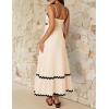 ZESICA Women’s 2026 Summer Spaghetti Straps Sleeveless Backless Sundress Flowy Smocked Lace Swing A Line Midi Dress(Apricot)