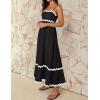 ZESICA Women’s 2026 Summer Spaghetti Straps Sleeveless Backless Sundress Flowy Smocked Lace Swing A Line Midi Dress(Black)