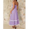 ZESICA Women’s 2026 Summer Spaghetti Straps Sleeveless Backless Sundress Flowy Smocked Lace Swing A Line Midi Dress(Light Purple)
