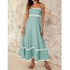 ZESICA Women’s 2026 Summer Spaghetti Straps Sleeveless Backless Sundress Flowy Smocked Lace Swing A Line Midi Dress(Sage)