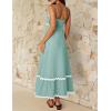 ZESICA Women’s 2026 Summer Spaghetti Straps Sleeveless Backless Sundress Flowy Smocked Lace Swing A Line Midi Dress(Sage)