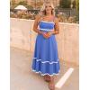 ZESICA Women’s 2026 Summer Spaghetti Straps Sleeveless Backless Sundress Flowy Smocked Lace Swing A Line Midi Dress(Sapphire Blue)