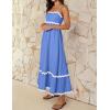 ZESICA Women’s 2026 Summer Spaghetti Straps Sleeveless Backless Sundress Flowy Smocked Lace Swing A Line Midi Dress(Sapphire Blue)