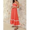 ZESICA Women’s 2026 Summer Spaghetti Straps Sleeveless Backless Sundress Flowy Smocked Lace Swing A Line Midi Dress(Watermelon Red)