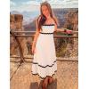 ZESICA Women’s 2026 Summer Spaghetti Straps Sleeveless Backless Sundress Flowy Smocked Lace Swing A Line Midi Dress(White)