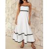 ZESICA Women’s 2026 Summer Spaghetti Straps Sleeveless Backless Sundress Flowy Smocked Lace Swing A Line Midi Dress(White)