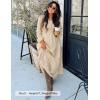 ZESICA Women’s Fall Long Sleeve Maxi Dresses 2026 Square Neck Hollow Out Eyelet Smocked A Line Cocktail Party Dress(Apricot)