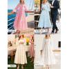 ZESICA Women’s Fall Long Sleeve Maxi Dresses 2026 Square Neck Hollow Out Eyelet Smocked A Line Cocktail Party Dress(Pink)