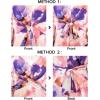 ZESICA Women’s Floral Long Sleeve Midi Dresses 2026 Fall Boho V Neck Belted High Wasit Flowy Wedding Cocktail Party Dress(Purple)