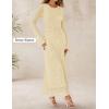 ZESICA Women’s Long Sleeve Floral Bodycon Dress 2026 Spring Fall Ruched Mesh Wedding Guest Cocktail Party Maxi Dresses(Beige Yellow)