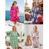 ZESICA Womens Spring Long Sleeve Floral Mini Dress 2026 Summer Boho V Neck A-Line Flowy Dresses Beach Vacation Clothes(Lake)