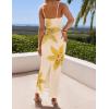 ZESICA Women’s Summer Bodycon Maxi Dresses 2026 Floral Spaghetti Strap Square Neck Sleeveless Boho Beach Long Dresses(Apricot)