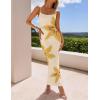 ZESICA Women’s Summer Bodycon Maxi Dresses 2026 Floral Spaghetti Strap Square Neck Sleeveless Boho Beach Long Dresses(Apricot)