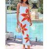 ZESICA Women’s Summer Bodycon Maxi Dresses 2026 Floral Spaghetti Strap Square Neck Sleeveless Boho Beach Long Dresses(Light Blue)