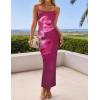 ZESICA Women’s Summer Bodycon Maxi Dresses 2026 Floral Spaghetti Strap Square Neck Sleeveless Boho Beach Long Dresses(Purple Red)