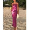 ZESICA Women’s Summer Bodycon Maxi Dresses 2026 Floral Spaghetti Strap Square Neck Sleeveless Boho Beach Long Dresses(Purple Red)