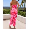 ZESICA Women’s Summer Bodycon Maxi Dresses 2026 Floral Spaghetti Strap Square Neck Sleeveless Boho Beach Long Dresses(Rose)