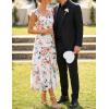 ZESICA Women’s Summer Boho Floral Midi Dress 2026 Casual Ruffle Cap Sleeve Beach Wedding Guest Flowy Tiered Long Dresses(Ivory)