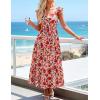 ZESICA Women’s Summer Boho Floral Midi Dress 2026 Casual Ruffle Cap Sleeve Beach Wedding Guest Flowy Tiered Long Dresses(Vintagepink)