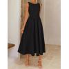 ZESICA Women’s Summer Elegant Sleeveless Midi Dresses 2026 Wedding Guest Cocktail Party Crewnenck Flowy A Line Long Dress(Black)
