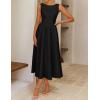 ZESICA Women’s Summer Elegant Sleeveless Midi Dresses 2026 Wedding Guest Cocktail Party Crewnenck Flowy A Line Long Dress(Black)