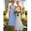 ZESICA Women’s Summer Elegant Sleeveless Midi Dresses 2026 Wedding Guest Cocktail Party Crewnenck Flowy A Line Long Dress(Blue)
