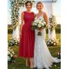 ZESICA Women’s Summer Elegant Sleeveless Midi Dresses 2026 Wedding Guest Cocktail Party Crewnenck Flowy A Line Long Dress(Red)
