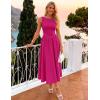 ZESICA Women’s Summer Elegant Sleeveless Midi Dresses 2026 Wedding Guest Cocktail Party Crewnenck Flowy A Line Long Dress(Rose)