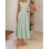 ZESICA Women’s Summer Elegant Sleeveless Midi Dresses 2026 Wedding Guest Cocktail Party Crewnenck Flowy A Line Long Dress(Sage)