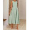 ZESICA Women’s Summer Elegant Sleeveless Midi Dresses 2026 Wedding Guest Cocktail Party Crewnenck Flowy A Line Long Dress(Sage)