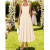 ZESICA Women’s Summer Sleeveless Floral Maxi Dresses 2026 Halter Neck Wedding Guest Cocktail Party Flowy A Line Long Dress(Apricot)