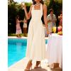 ZESICA Women’s Summer Sleeveless Floral Maxi Dresses 2026 Halter Neck Wedding Guest Cocktail Party Flowy A Line Long Dress(Apricot)