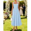 ZESICA Women’s Summer Sleeveless Floral Maxi Dresses 2026 Halter Neck Wedding Guest Cocktail Party Flowy A Line Long Dress(Blue)