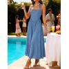 ZESICA Women’s Summer Sleeveless Floral Maxi Dresses 2026 Halter Neck Wedding Guest Cocktail Party Flowy A Line Long Dress(Dustyblue)