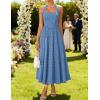 ZESICA Women’s Summer Sleeveless Floral Maxi Dresses 2026 Halter Neck Wedding Guest Cocktail Party Flowy A Line Long Dress(Dustyblue)