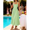 ZESICA Women’s Summer Sleeveless Floral Maxi Dresses 2026 Halter Neck Wedding Guest Cocktail Party Flowy A Line Long Dress(Lightgreen)