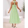 ZESICA Women’s Summer Sleeveless Floral Maxi Dresses 2026 Halter Neck Wedding Guest Cocktail Party Flowy A Line Long Dress(Lightgreen)