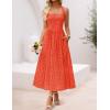 ZESICA Women’s Summer Sleeveless Floral Maxi Dresses 2026 Halter Neck Wedding Guest Cocktail Party Flowy A Line Long Dress(Orangered)