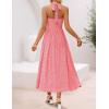 ZESICA Women’s Summer Sleeveless Floral Maxi Dresses 2026 Halter Neck Wedding Guest Cocktail Party Flowy A Line Long Dress(Pink)