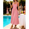 ZESICA Women’s Summer Sleeveless Floral Maxi Dresses 2026 Halter Neck Wedding Guest Cocktail Party Flowy A Line Long Dress(Pink)