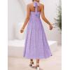 ZESICA Women’s Summer Sleeveless Floral Maxi Dresses 2026 Halter Neck Wedding Guest Cocktail Party Flowy A Line Long Dress(Purple)